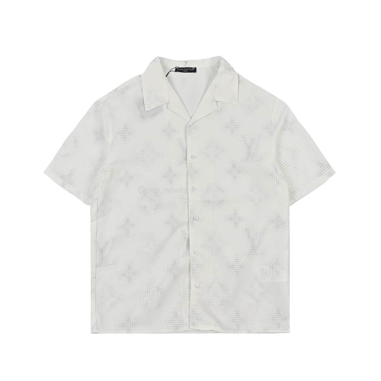 Louis Vuitton 24ss Old Flower Small Logo Short Sleeved Shirt (10) - newkick.vip